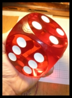 Dice : Dice - 6D Pipped - Red 104mm Rounded Corners - Gamblers Supply Store Jan 2015